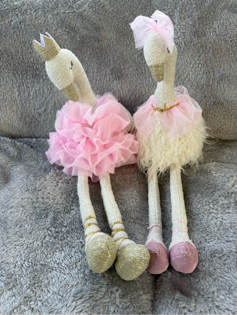 Pink Ballerina Swan Plush Dolls Set - Kids Accessories